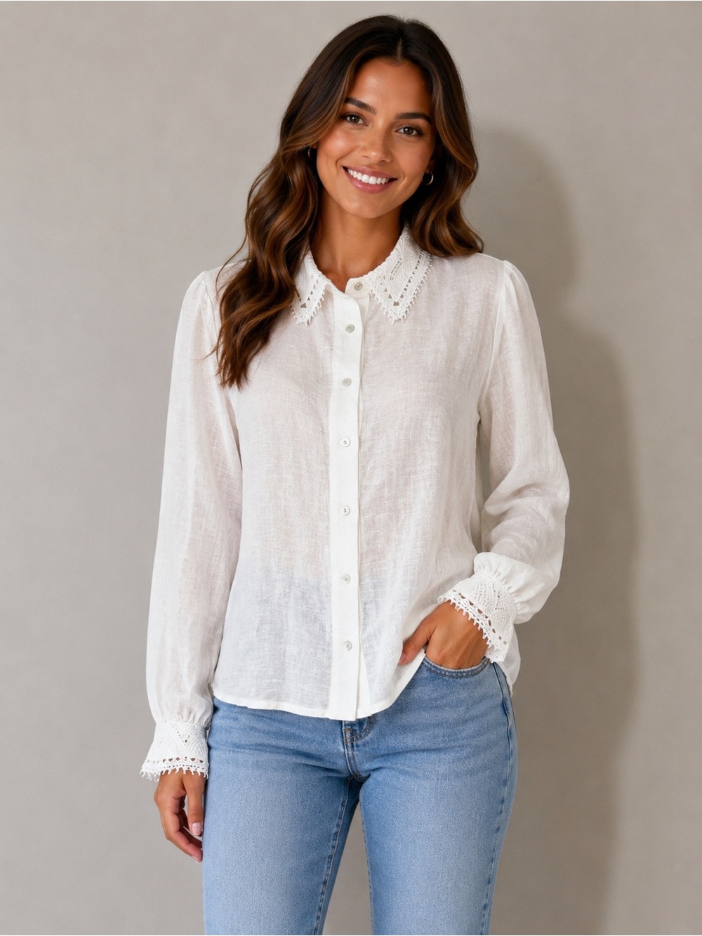 ELIE TAHARI LINEN BLEND BLOUSE*******SIZE: MEDIUM